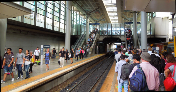 Train Passengers changing platform