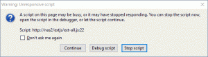 Firefox unresponsive script