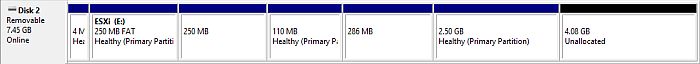 ESX Partitions Windows