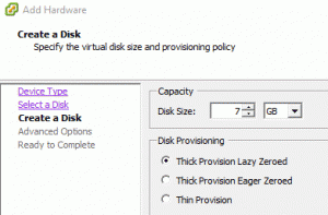 Create HDD Provisioning