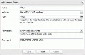 OMV Create Shared Folder