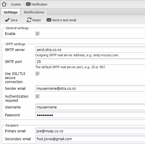 OMV Email Setup