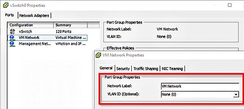 vSwitch Properties