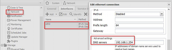 DNS Settings OMV