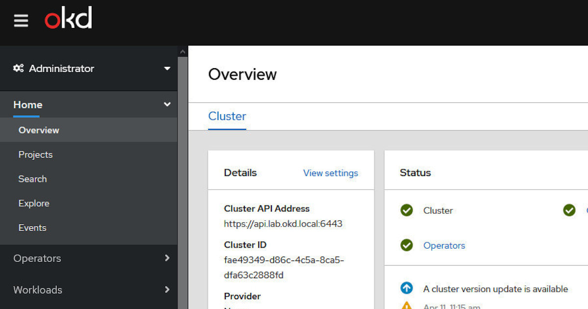 OKD 4.5 small cluster on ESX