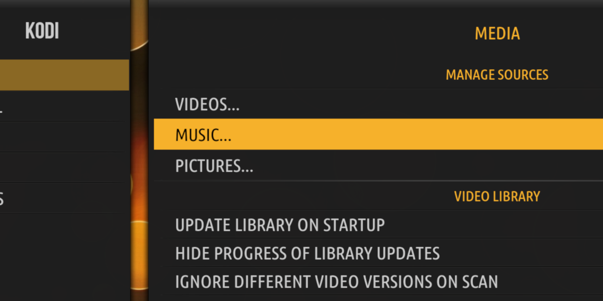 Add/Remove/Reset music/video libraries in Kodi